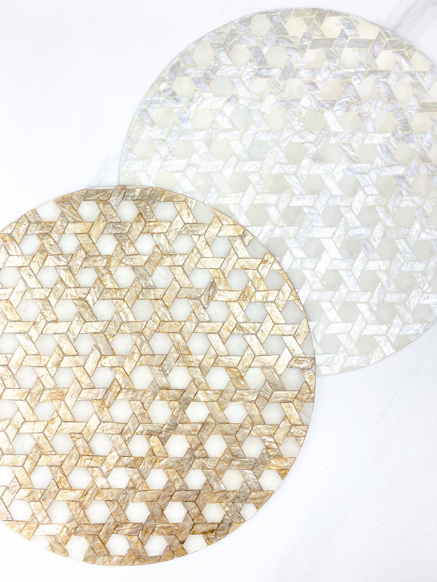 Solihiya Reversible Capiz Plate Chargers, Set of 2
