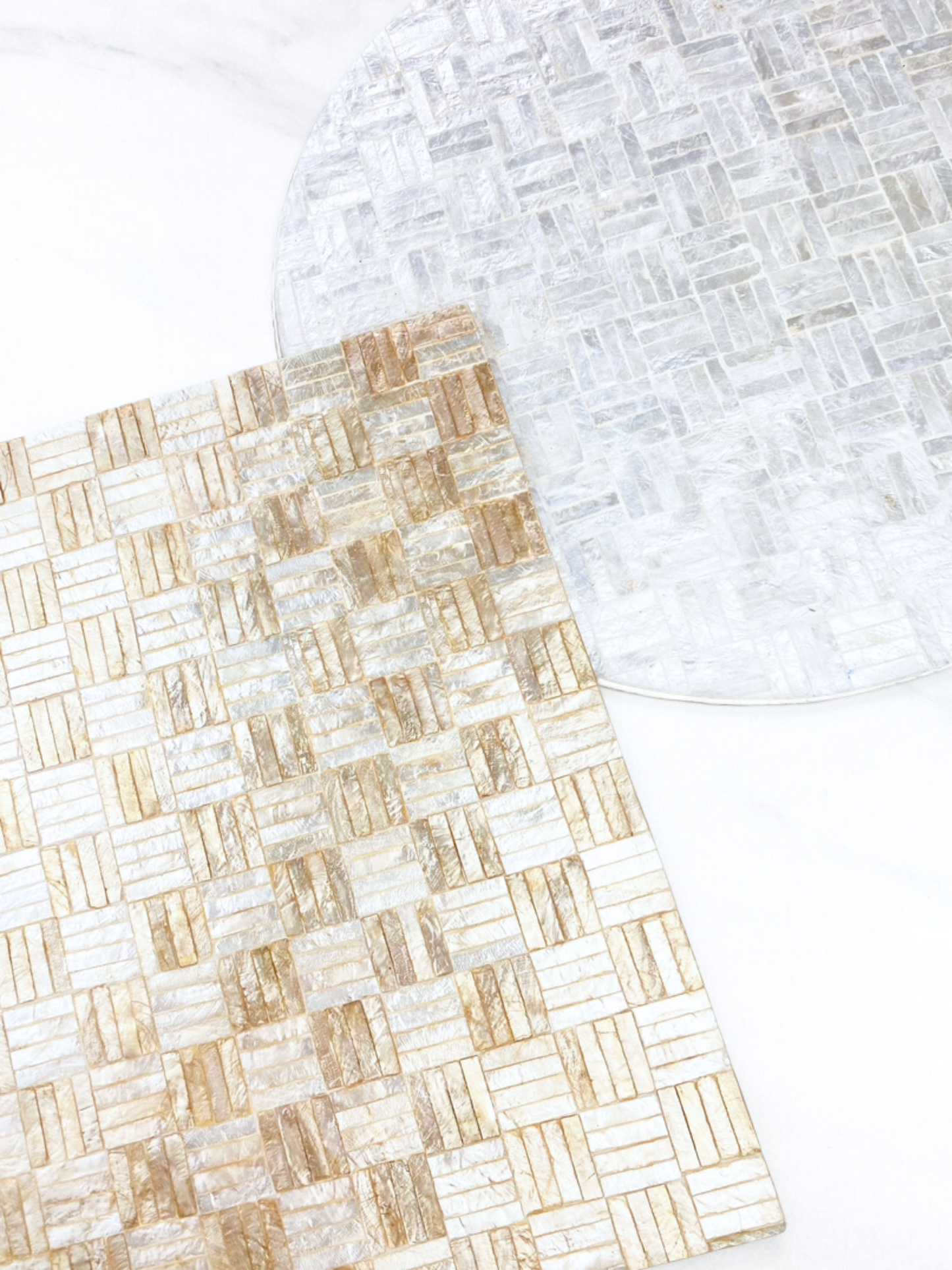 Banig Reversible Capiz Plate Chargers, Set of 2