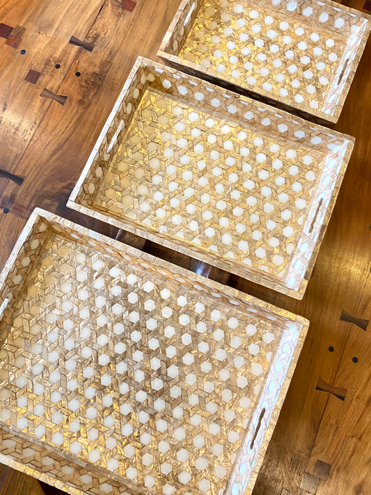 Solihiya Rectangular Capiz Trays