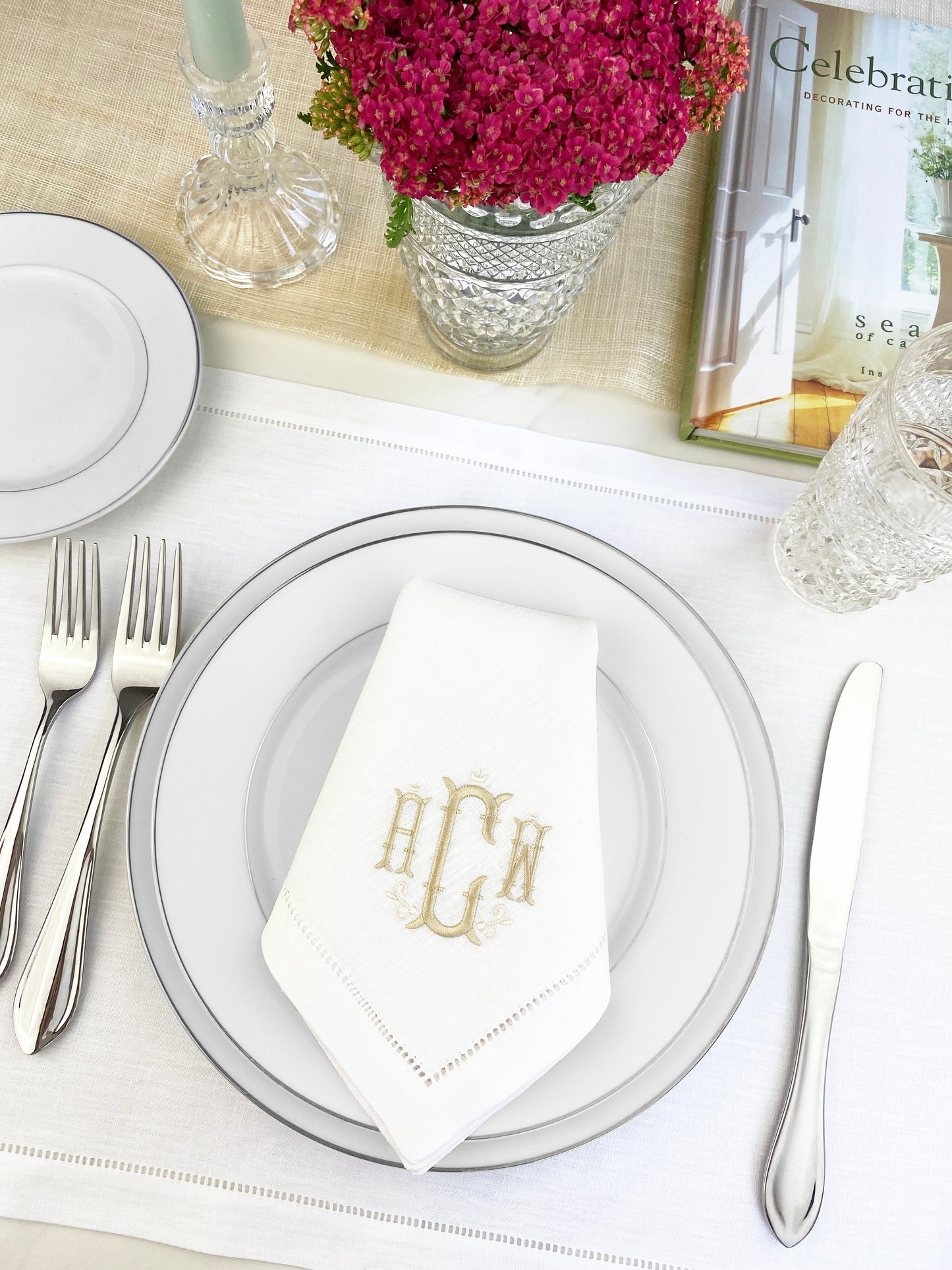 Victoria Monogram Table Napkins, Set of 2