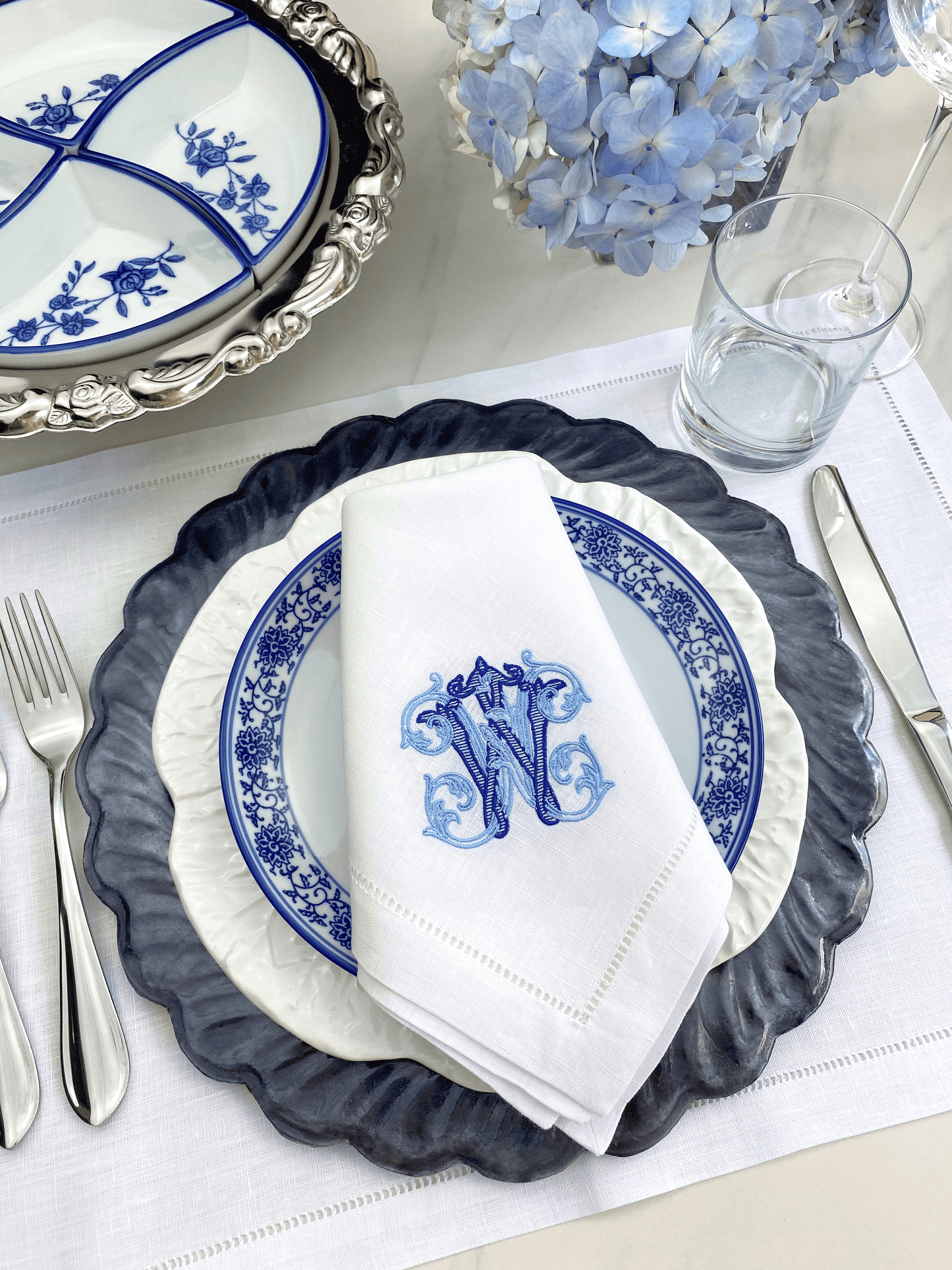 Florence Monogram Table Napkins, Set of 2