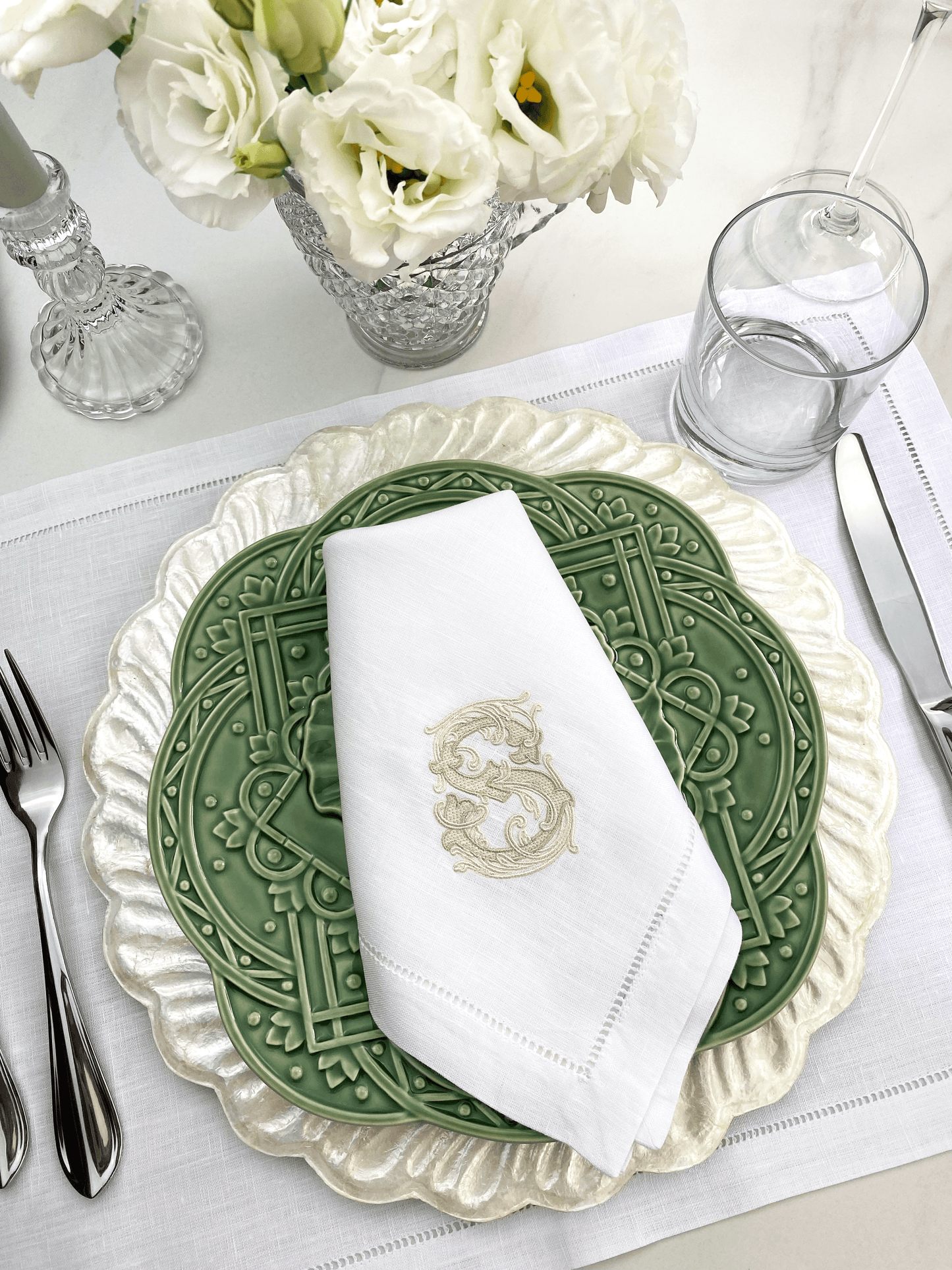 Florence Monogram Table Napkins, Set of 2