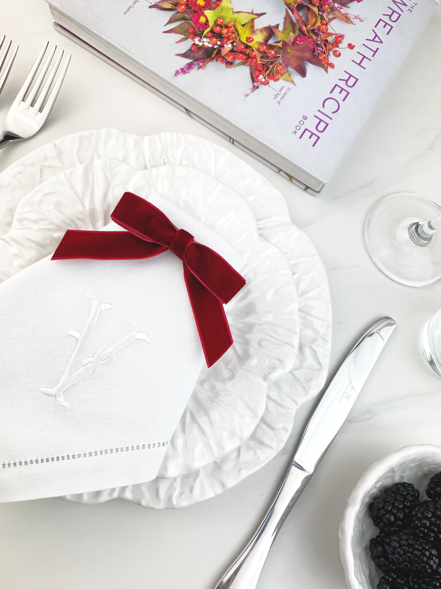 Velvet Napkin Bows, Set of 2