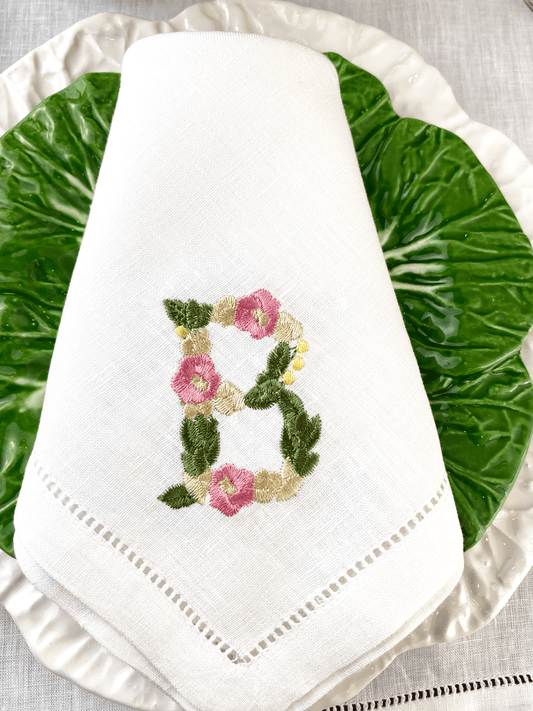 Flora Monogram Table Napkins, Set of 2