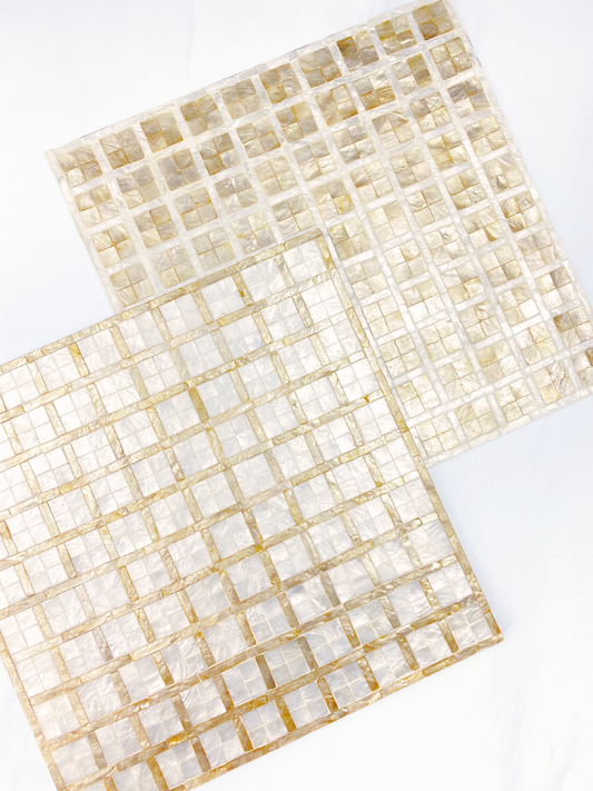 Capiz Window Reversible Plate Chargers, Set of 2