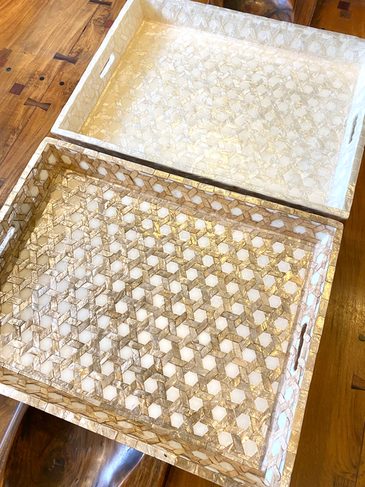 Solihiya Rectangular Capiz Trays