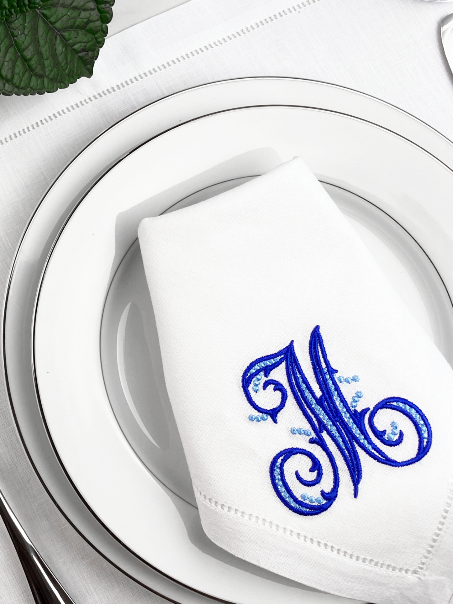 Amelie Monogram Table Napkins, Set of 2