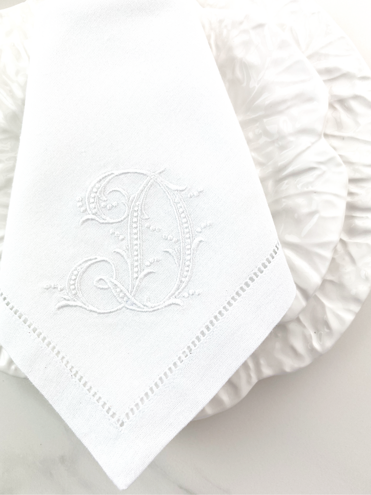 Amelie Monogram Table Napkins, Set of 2