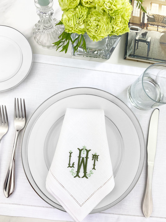 Victoria Monogram Table Napkins, Set of 2