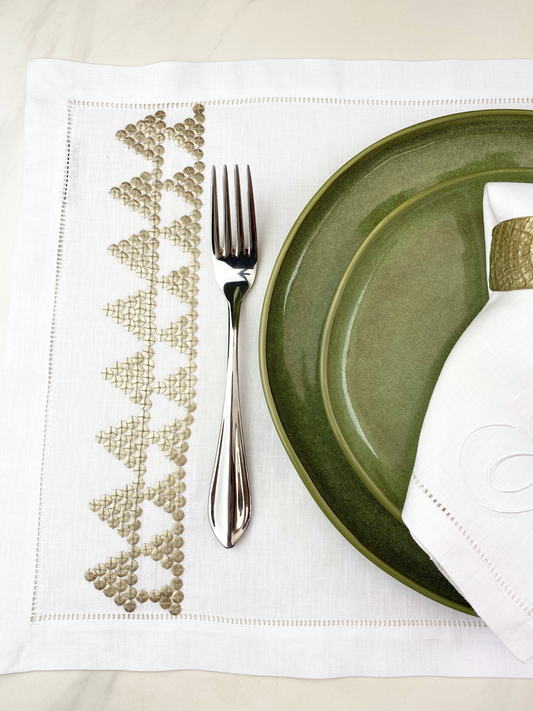 Tala Linen Hemstitch Placemats, Set of 2