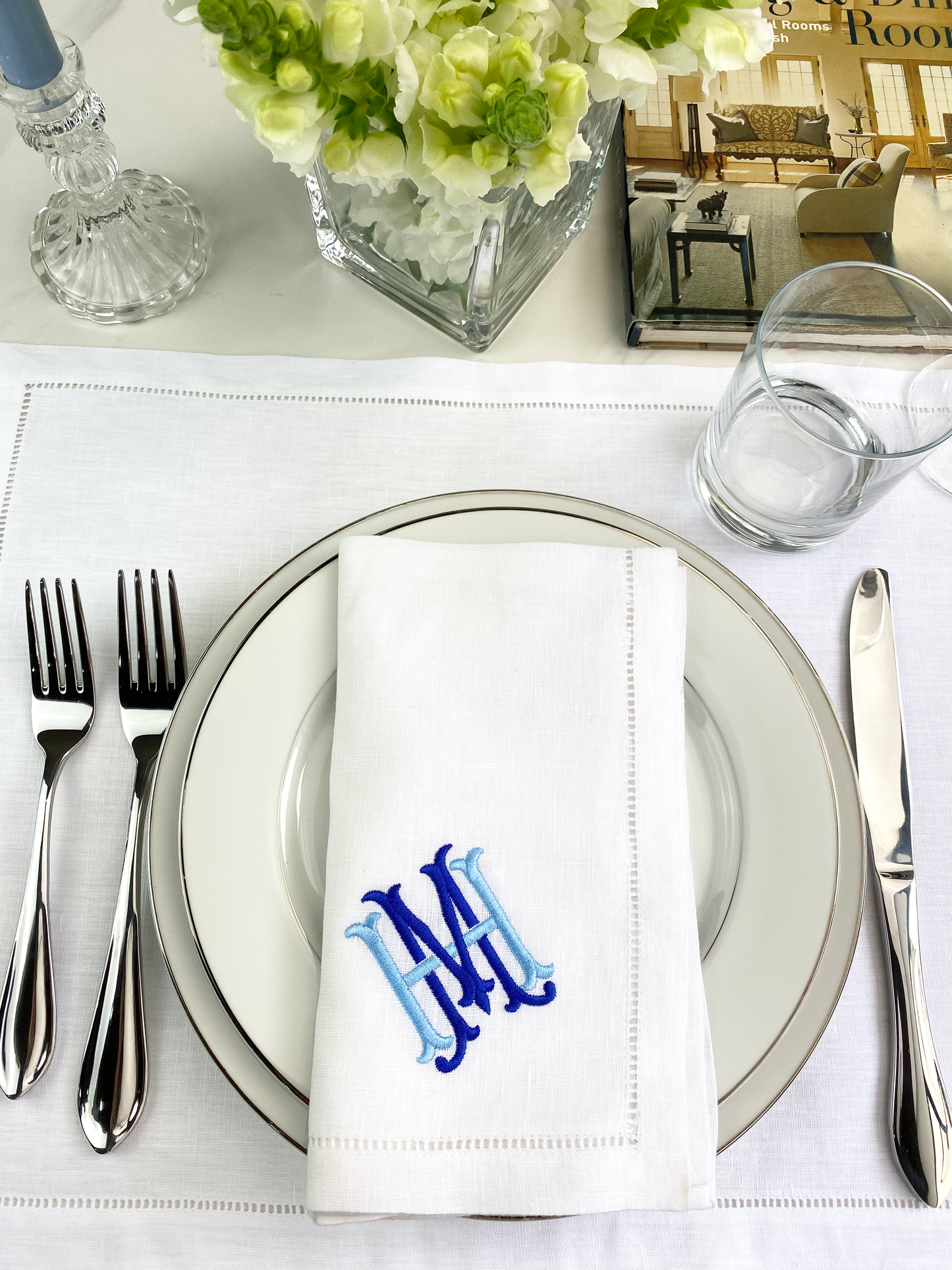 Celestia Monogram Table Napkins, Set of 2