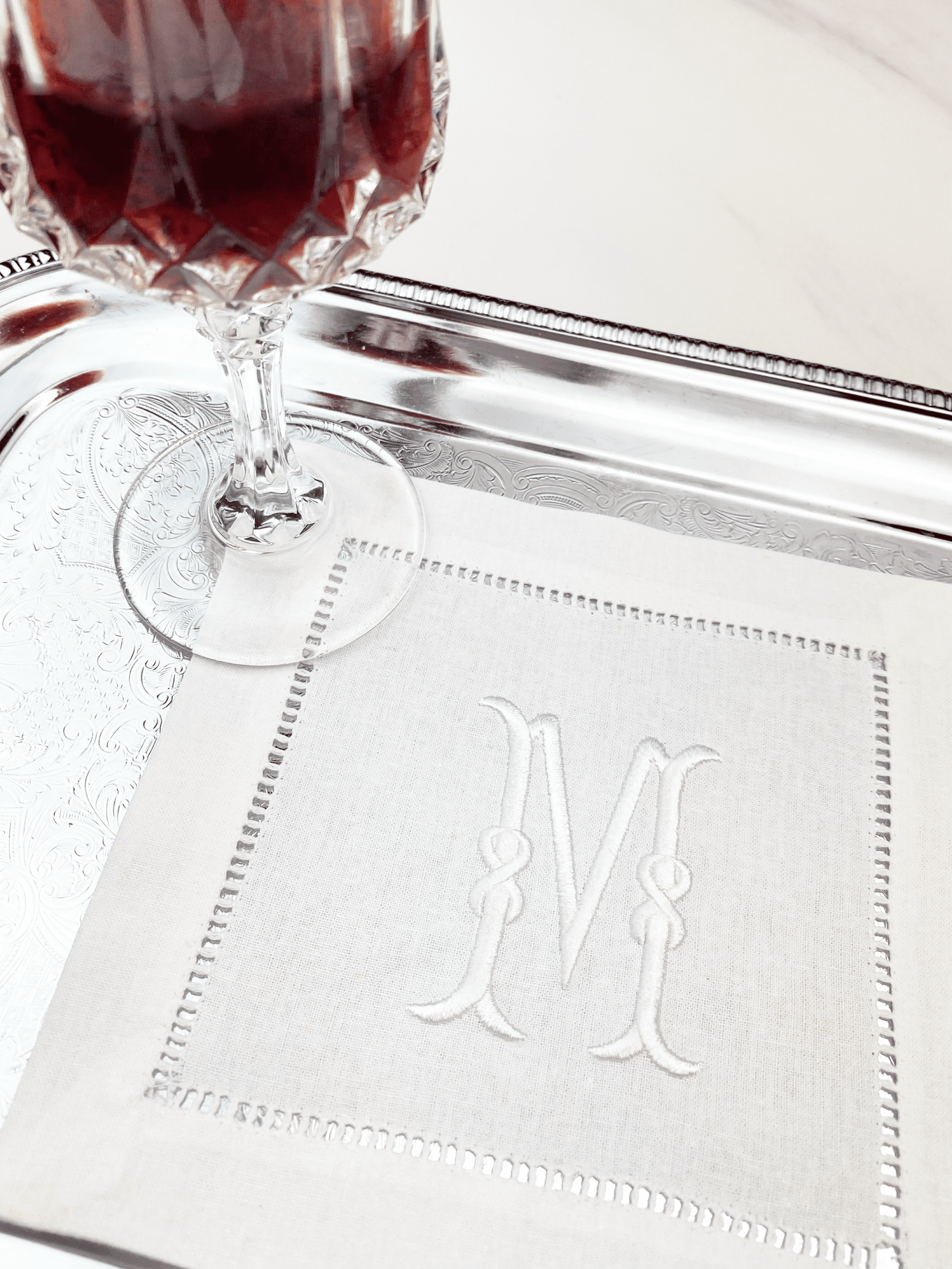 Chopin Monogram Cocktail Napkins, Set of 2