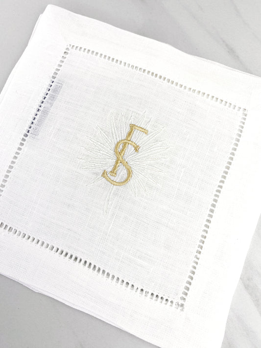 Bespoke Monogram Cocktail Napkins, Set of 2